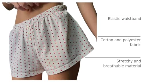 Image of Womens Y2K Pajama Shorts Low Waist Striped Floral Lounge Boxers Pj Bottoms Comfy Sleep Shorts