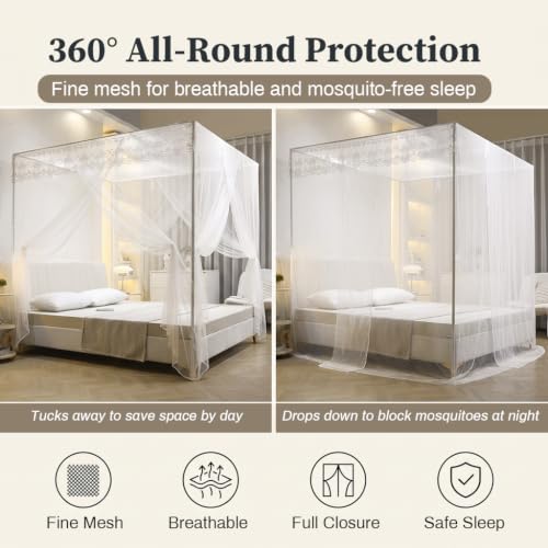 Image of HASTHIP Single Princess Style Mosquito Net Canopy for Bedroom