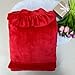 Women's Soft Fleece Midi Robe Winter Thickened Ruffle Trim Fashion Sleepwear Kimono Bathrobes with Side Pockets