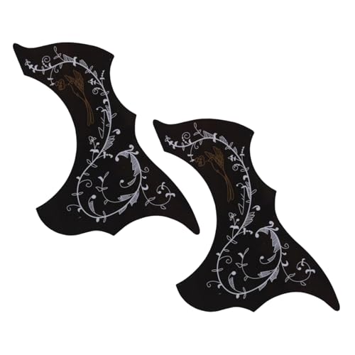 2 protectores de púas para guitarras acústicas, autoadhesivos, color negro, con forma de colibrí y...