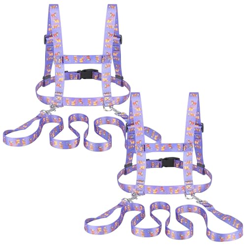 2 Stück Pferdeleine zum Spielen für Kinder Lila Spielzeug Pferde Longierleine Pferdegeschirr für Kinder zum Spielen Harness Kinde für Jungen und Mädchen