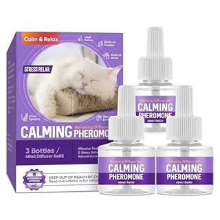 ELEMPURE Ricarica Diffusore di Feromoni Calmanti per Animali Domestici – 3 Flaconi da 48 ml – Favorisce Calma e Benessere in Cani e Gatti – Uso Domestico