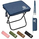 shiraya【2025Newモデル】折りたたみ椅子 アウトドアチェア コンパクト 超軽量 アルミ合金 ショルダー付き 持ち運び便利 収納袋一体型 携帯チェア キャンプ 椅子 日本語説明書付き ハイキング 釣り（ブルー）