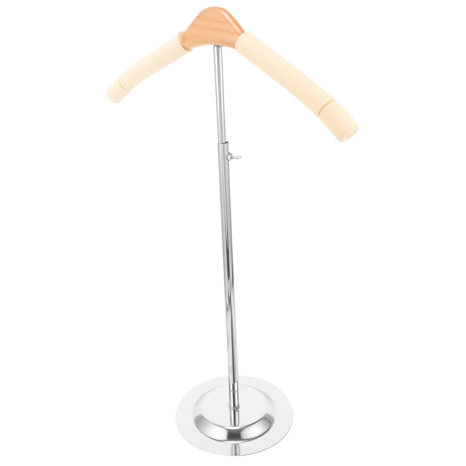 Portants à vêtements beige avec cadre stable pour présentation mode