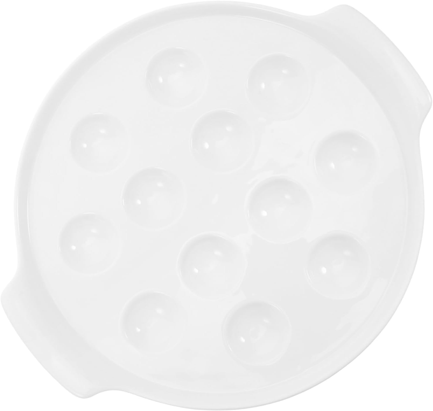 Ceramic Escargot Baking Dish Dual Handles Compartment Snail Plate for Oven Use Elegant Dinnerware for Home and Restaurant Serving Versatile Bakeware for Seafood