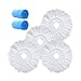 4 Pack Microfiber Replacement Mop Head Refill for 360° Spin Magic Mop - Round Shape Standard Universal Size for Hurricane Mopnado EGOFLEX Hapinnex Casabella