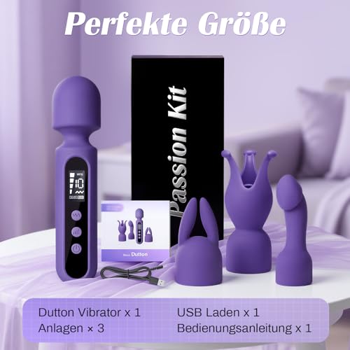 Vibratorensets für Frauen mit 3-Anlagen, G punkt Vibration Klitoris Stimulator+Dildo+Penis Vibrator+Massagestab mit 10 Vibrationsmodi 4 Frequenzen, Sex Spielzeug für die Paare Frau, App-Steuerung