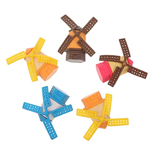 Kisangel 5 Stück Teiliges Bunte Windmühlen Langlebigem Wetterfest und Farbbrillant Dekorative Windrädchen für Garten Balkon und Innenräume Leichte Outdoor Deko Zufällige