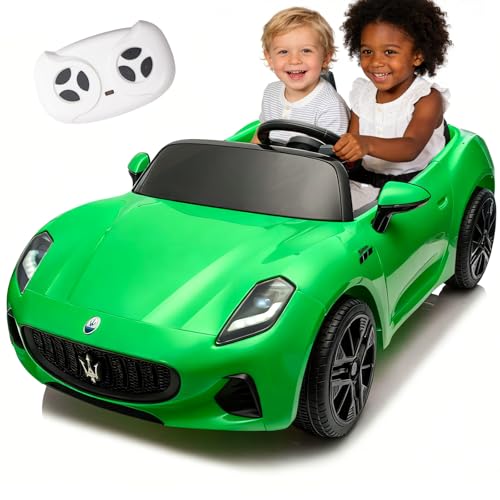 24V Maserati Licensed 2-Seater Kids Electric Ride-On Car, Dual-Speed Modes,