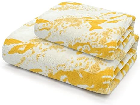 4pce 100% Cotton Towel Bale Set Striped Ombre Hand Bath (Ochre)