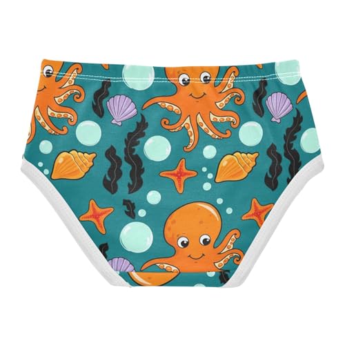 Cotton Girls Underwear Toddlers Octopuses Playful Sea Animal Panties Little Girl Animal Briefs Kids Undies 2t2