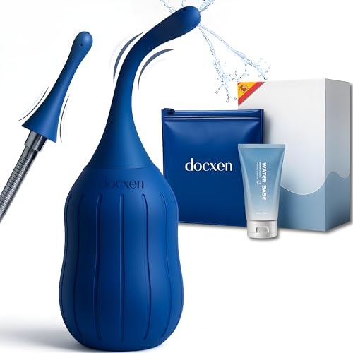 DOCXEN Pera Lavado Recto 310ml - Enema Para Limpieza De Colon ✮GARANTÍA DE POR VIDA✮ Lavativas Para Hombre Gay, Mujer - Ducha Anal Vaginal ANTI-REFLUJO - Limpiador Anal, Pera Lavativa + Bolsita