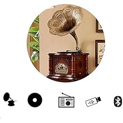 VSDEXR Tourne-Disque, boîte à Musique Haut-Parleur Bluetooth rétro Platine Vinyle Vintage Haut-parleurs en Forme de… - Les Beatles, Paul McCartney, John Lennon, RIngo Starr, George Harrison VSDEXR Tourne-Disque, boîte à Musique Haut-Parleur Bluetooth rétro Platine Vinyle Vintage Haut-parleurs en Forme de… – Image 3