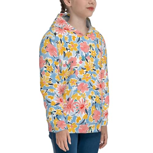 Watercolor Wildflowers Kids Pullover Hoodies Boys Sweatshirts Girls Athletic Clothes with Pocket3