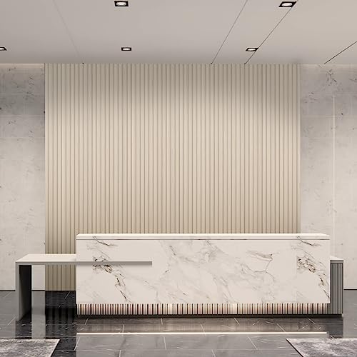 Art3d 8-Pack 96 x 6in. WPC Acoustic Slat Wall Panel for Modern Interior Decor, TV Background, Living Room, White Ash