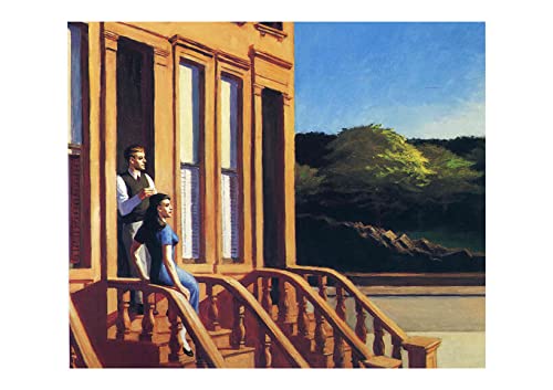Affiche encadrée Edward Hopper Soleil sur les pierres brunes Spiffing Prints format moyen