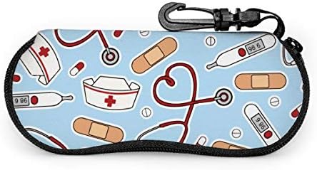 Nurse Appliance Sunglasses Soft Case Zipper Eyeglass Case Protective Holder With Belt Clip