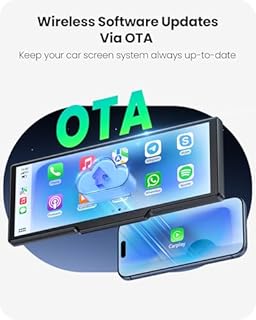 Avaett 9.26" Portable CarPlay Screen for Apple Carplay & Android Auto with 4K Dash Cam & HD Backup Camera, Wireless Car Play with Strongest Bluetooth 5.2, OTA Updates, Voice Control, GPS Navigation