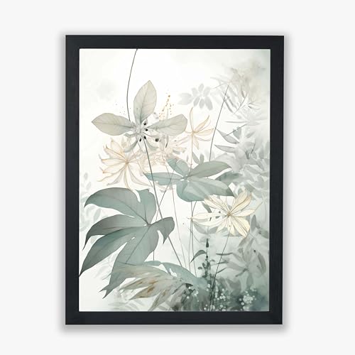 Whispering Botanicals No.1 toile encadrée pour habiller un mur blanc sans surcharger