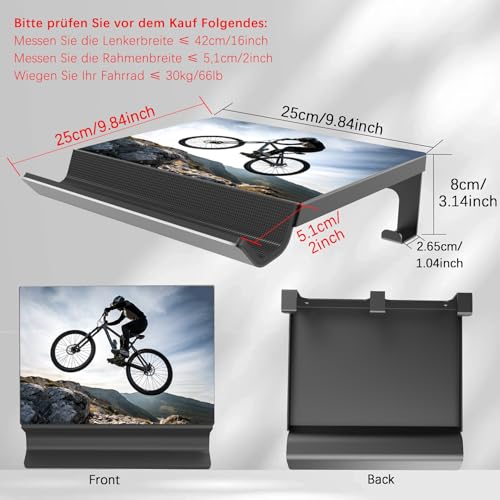 UNSTINCER Fahrrad Wandhalterung aus kaltgewalztem Stahl, bis 42cm Lenkerbreite, bis 5cm Rahmenbreite, 30kg Tragkraft, platzsparende für Rennrad RoadBike, für Garage Keller Wohnung (Männer)