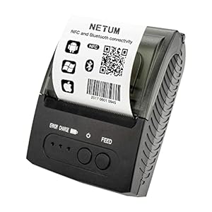 NETUM Bluetooth Receipt Printer, Portable 58mm Mini Thermal Pos Printer, Compatible with Android/Windows