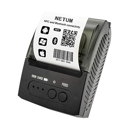 NETUM Bluetooth Receipt Printer, Portable 58mm Mini Thermal Pos Printer, Compatible with Android/Windows