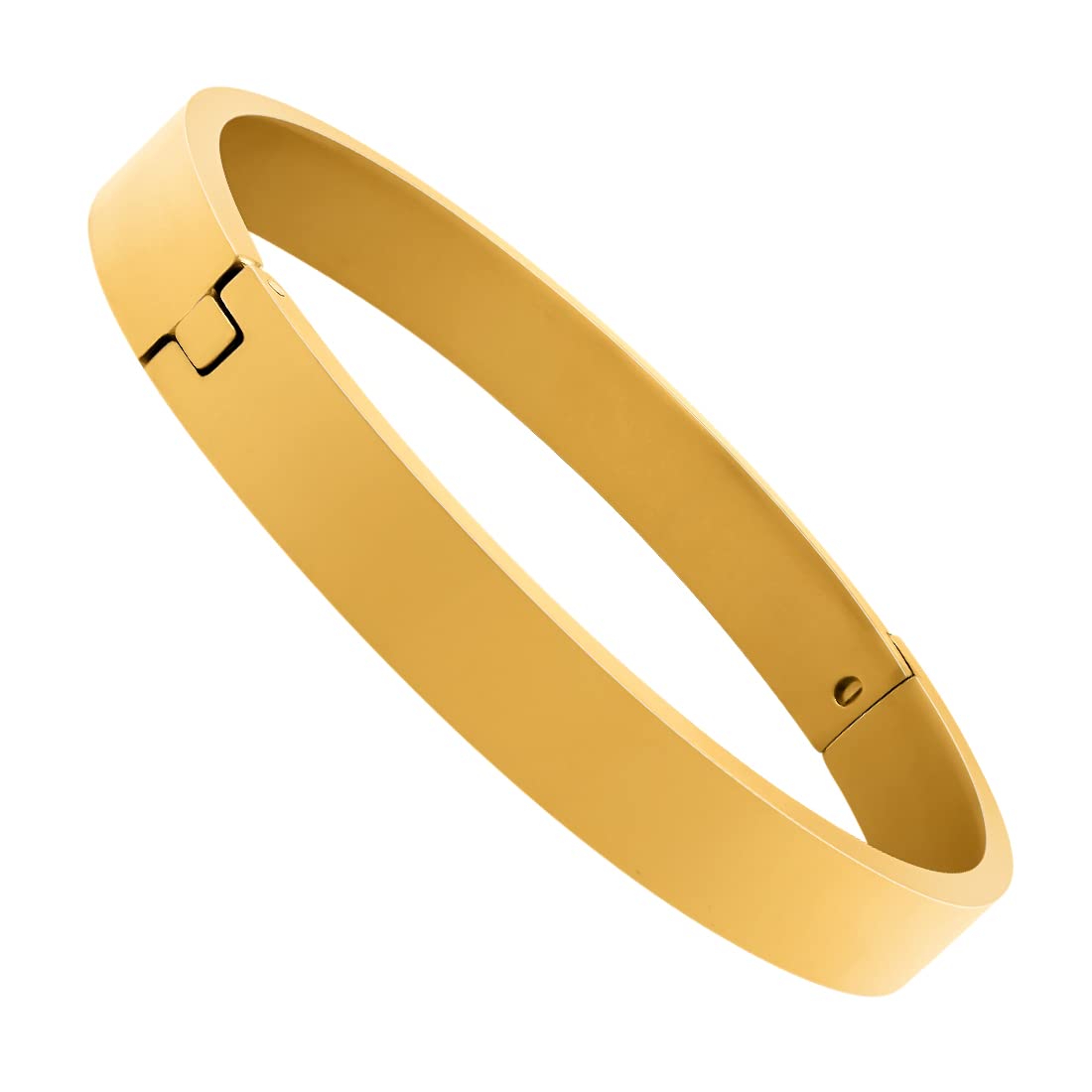 Nakabh Stainless Steel Gold Plated Kada Bracelet for Men Women Unisex