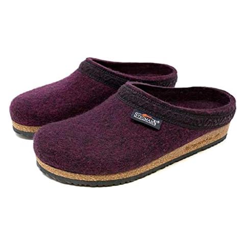 Stegmann Women's Wool Felt Clog with Cork Sole Dark Magenta, 9 Medium US Cover