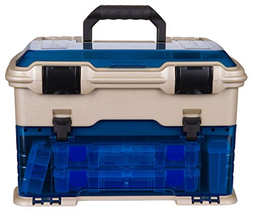 Flambeau Outdoors T5P Pro Multiloader Tackle Box, Fishing Organizer with Tuff Tainer Boxes, Zerust Anti-Corrosion Technology - Clear Blue/Gold - Image 3