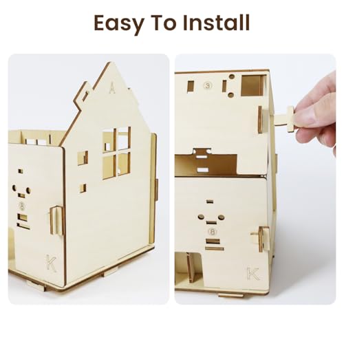 KEYESTUDIO Fine Balsa Wood for BBC Microbit, Sheets Smooth Linden Wood Board for Crafts Projects, Model Making, exclude Microbit and Sensor Module