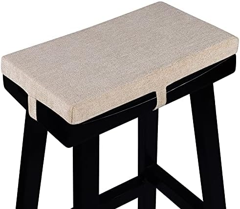 baibu Rectangle Bench Stool Cushion, Non-Slip Saddle Stool Seat Cushions Bar Stool Cushion with Machine Washable Cover - One Cushion Only (Beige, 18x9.5x1.5in)