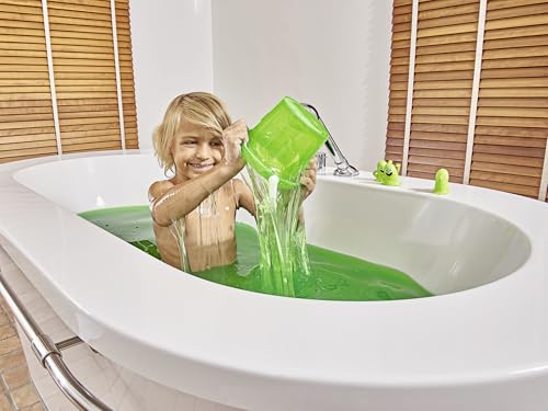 Simba Glibbi Slime grün – Glibber Badewannenspielzeug für Kinder, ungiftig und hautfreundlich, Glibberspaß für Badewanne und Planschbecken, Schleimpulver für Jungen und Mädchen ab 3 Jahren