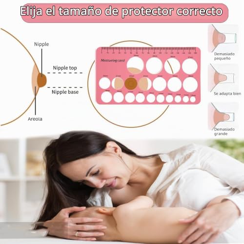 Miniatura 5 de Regla De Brida Para Pezón,Herramienta De Medición De Bridas Para Pezones,Regla De Brida De Pezón Con Cinta Métrica De 1.5 M,Fácil De Usar, Amigable Con La Piel Para Madres Que Amamantan