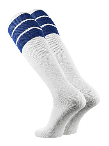 Image of TCK Retro Tube Socks with Stripes for Men & Women - 3 Stripe, 70's 80's Deadlift Socks