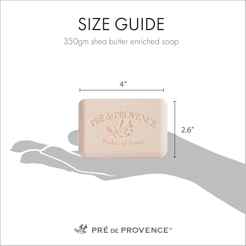 Pre de Provence Artisanal Soap Bar, Enriched with Organic Shea Butter, Natural French Skincare, Quad Milled for Rich Smooth Lather, 12.3 Ounce, Olive Oil & Lavender