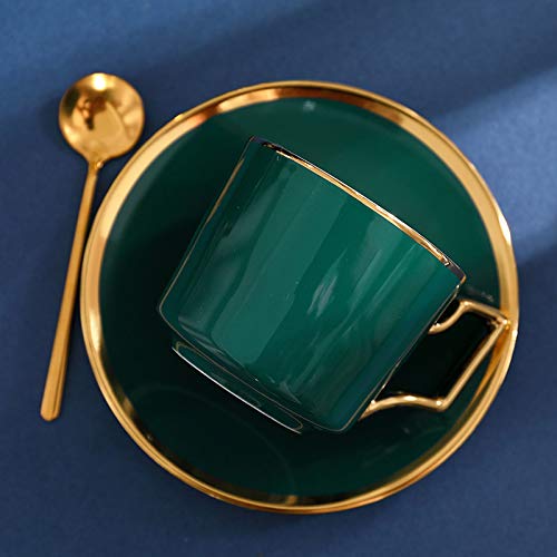 Tazze da caffè Ceramica Verde Tazza E Piattino Creativi Porcellana Semplici Set da tè Tazze da caffè da Camera Tazas para Cafe Stoviglie per Il tè