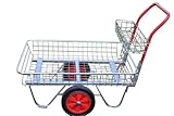 Olive Grove: großer Rollwagen im Gartencenter-Stil, verzinkt, mit Ablagekorb
