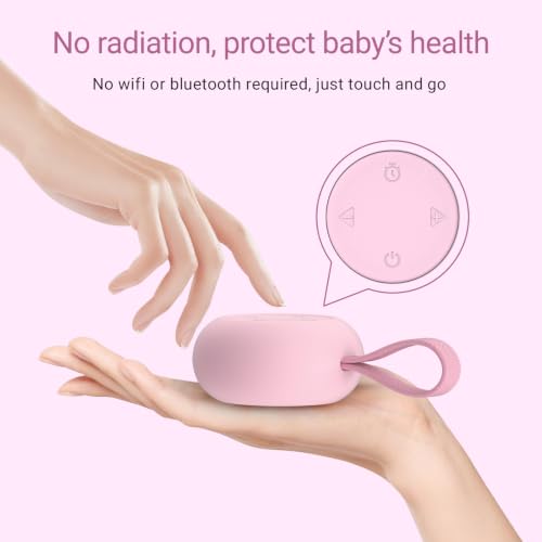 Image of Portable Baby Sound Machine [White Noise for Babies Kids Adults][Timer Function][20 Soothing Sounds] 15 Hours Battery Life, Travel,Registry Gift,Shower,Clips on Baby Stroller.Pink