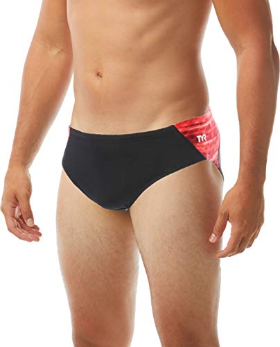 Maillot de bain TYR Castaway Racer rouge en tissu technique durable 36