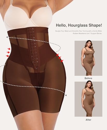 Image of Lover-Beauty Tummy Control Shapewear for Women Strapless Fajas Body Shaper Shorts Butt Lifter Girdle