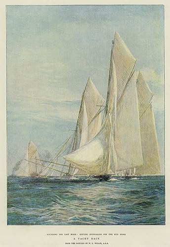 Affiche course de voiliers vintage Wyllie décoration murale élégante pour chambre