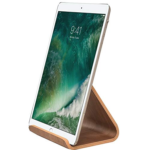 SAMDI Wood iPad Stand, iPad Holder Wood Stand for iPad Pro 9.7 10.5 Air Mini 2 3 4, Kindle, Nexus, Tab, E-Reader, Other Tablets (4-13 inch) - White Birch