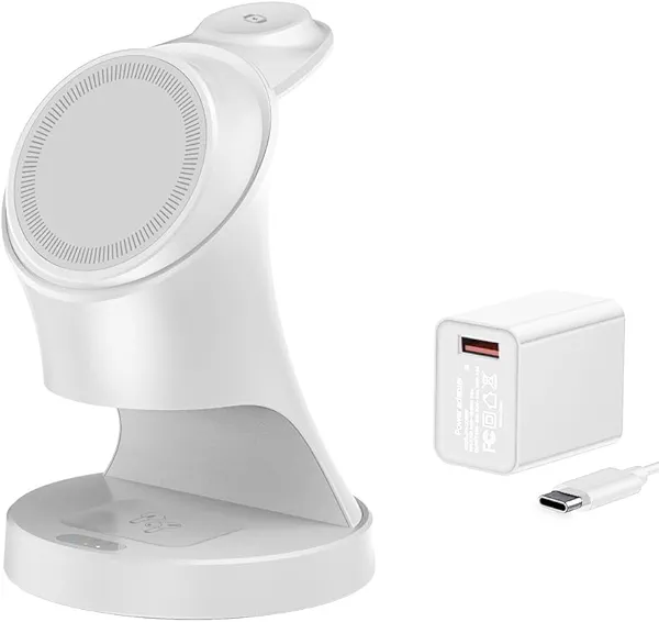 Wireless Charger,3 in 1 Magnetic Wireless Charger Stand, Fast Wireless Charging Dock for iPhone17/16/15/14/13/12 Series, Apple Watch Series, AirPods Pro.