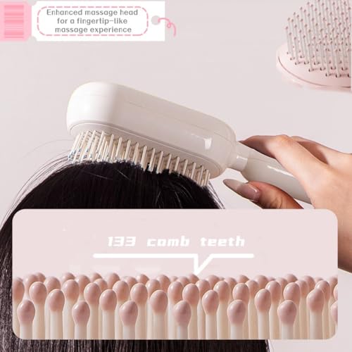 Cepillo peine masajeador retráctil para cabello blanco miniatura 6