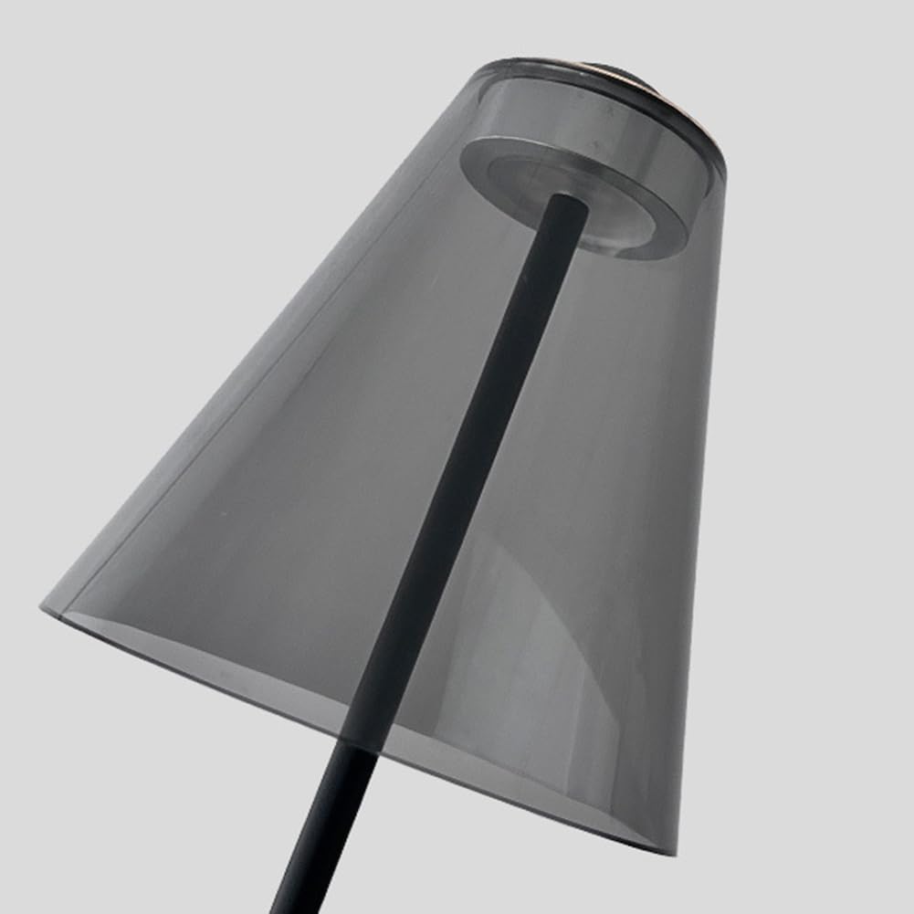 Akku Tischlampe Kabellose 3000K Dimmbar Tischleuchte USB Aufladbar LED Touch Schalter Nachttischlampe Batteriebetrieben Warmes Licht 2 Helligkeitsstufen Metalllampe Schwarz für Esszimmer Terrasse