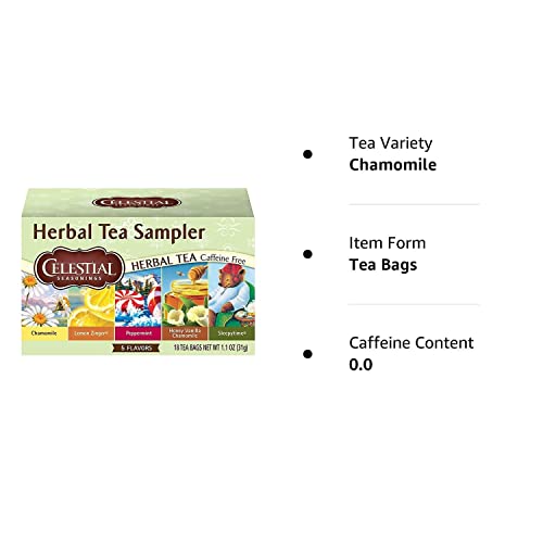 Celestial Seasonings Herbal Tea, Tea Sampler, 18 Count #TOP6