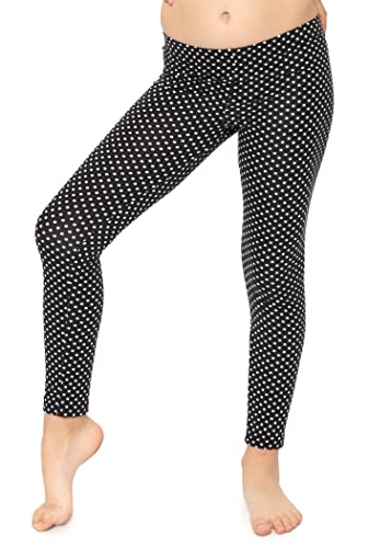 Oh So Soft Girl's Leggings Black Polka Dot Medium #TOP5
