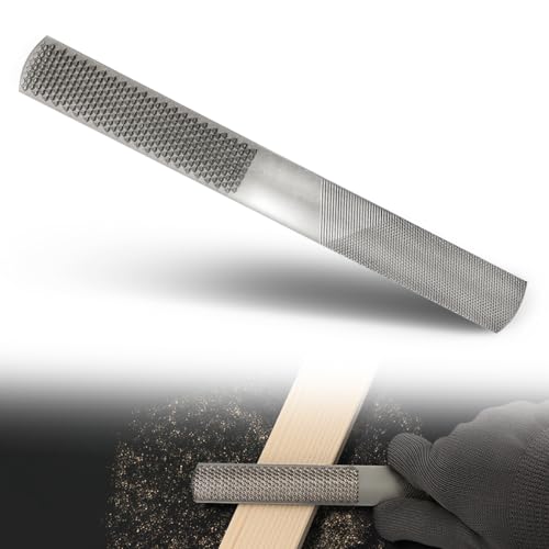 MORROWIND Wood Rasp File 8 Inch 4-in-1 High Carbon Steel Hand Tool with Flat Half-Round Round and Hand-Rasp Surfaces for Wood Soft Metal and Plastic 1 Pack