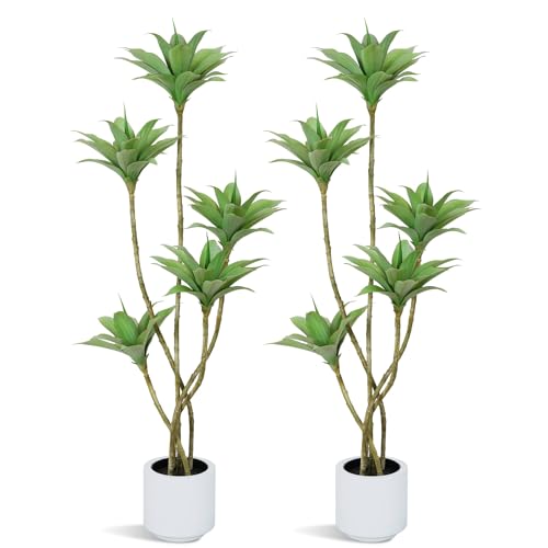 Waoops Tall Artificial Faux Floor Plants 5.1 Ft Water Lilies