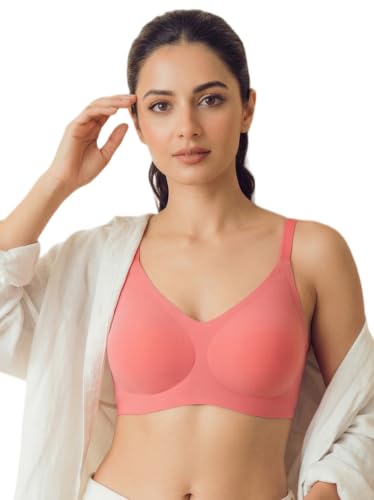 Image of Tweens Cotton Padded Bonded Bra for Women | Full Coverage Wire-Free Bra | Seamless No-Dig Comfort | Breathable Cotton | Elastic-Free Bottom Band & Side Wings | Pack of 1|
